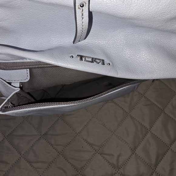 Tumi Daniella Baby Blue Leather Voyager Backpack. - Picture 4 of 5